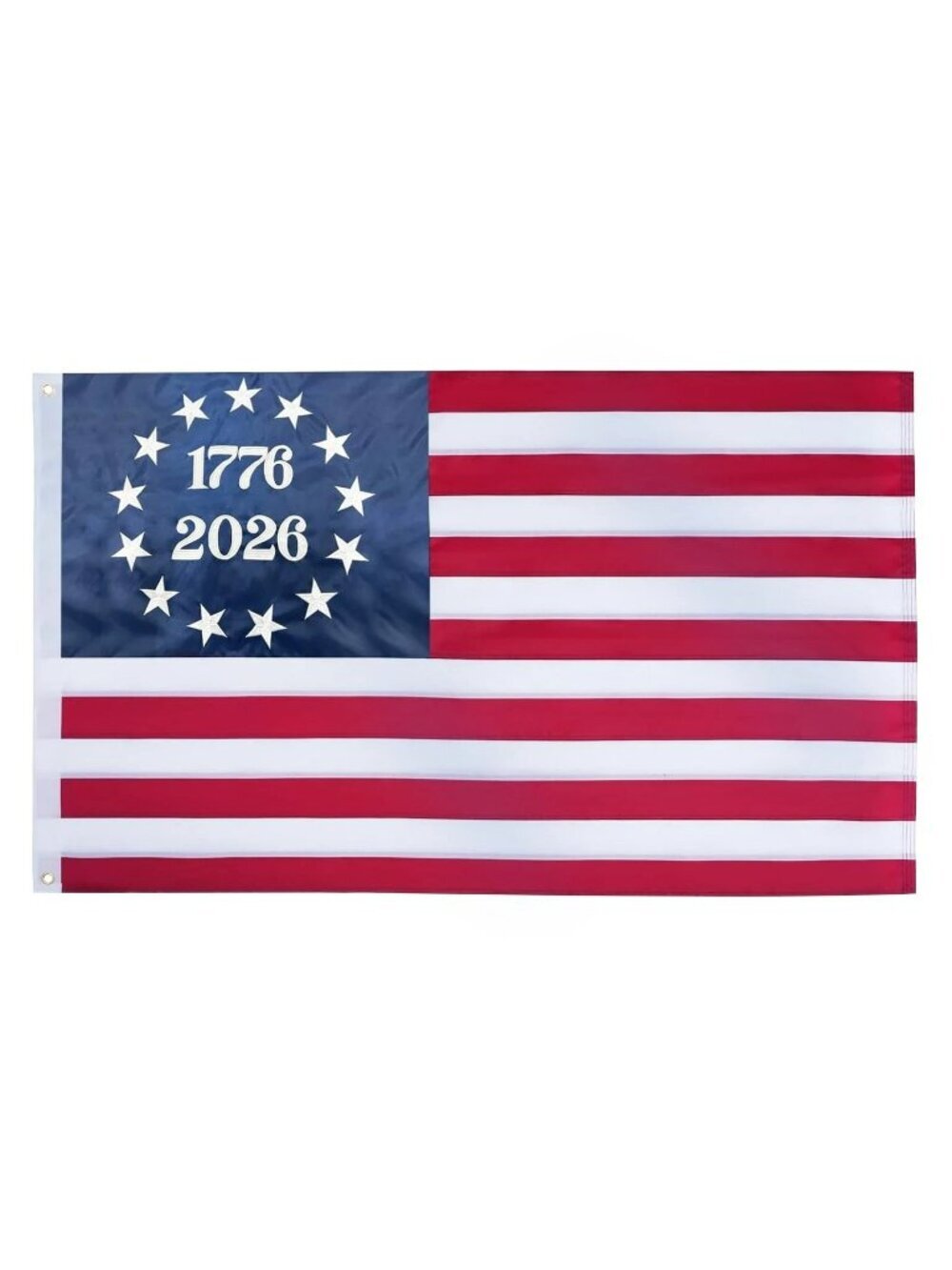 USA 250th Anniversary Flag 3x5 Ft Embroidered 1776-2026 Betsy Ross 13 Stars